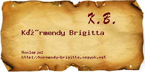 Körmendy Brigitta névjegykártya